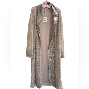 NWT Davi & Dani long velvet sequenced Duster